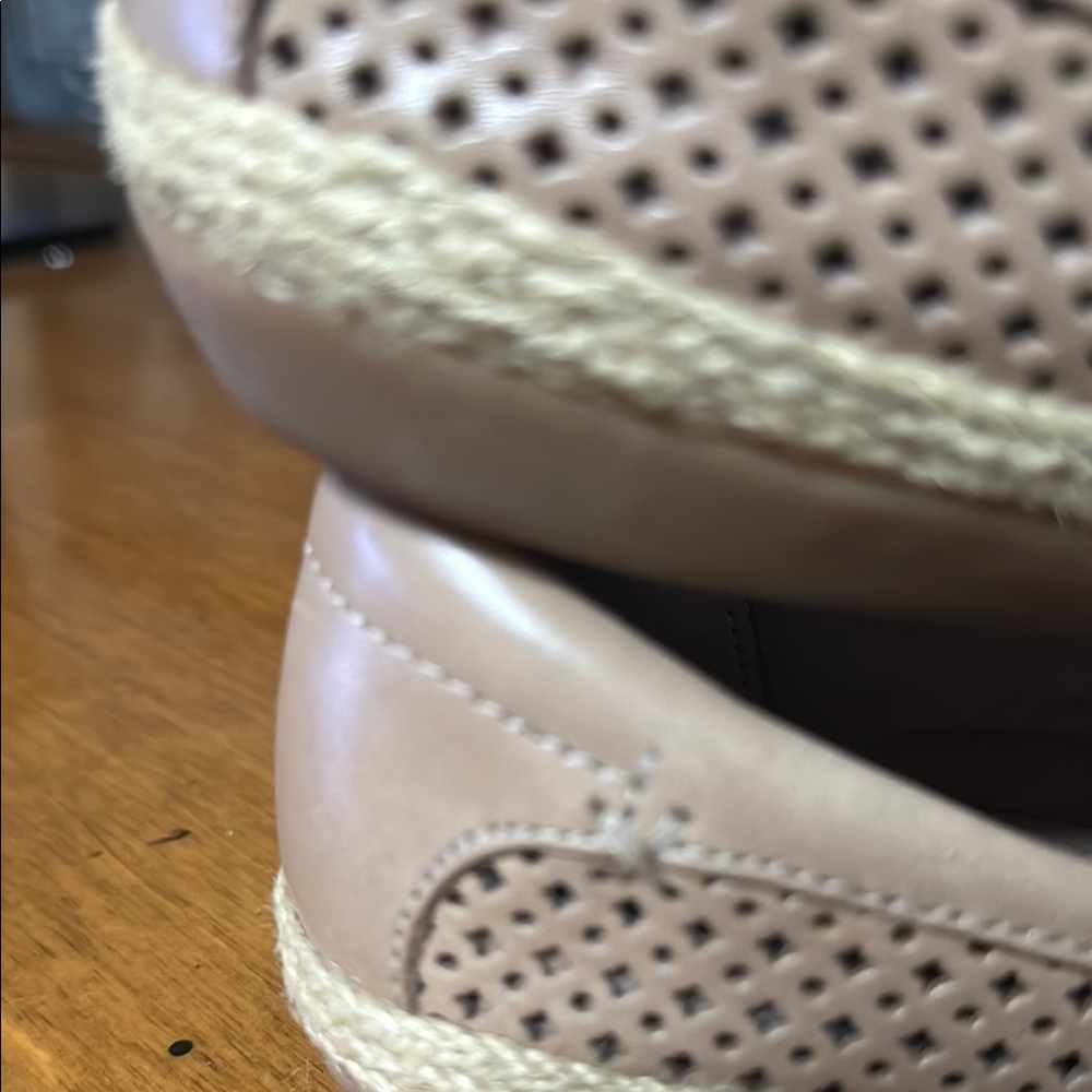 Clarks Tan Flats with Perforated Design and Comfort Sole - Picture 3 of 5